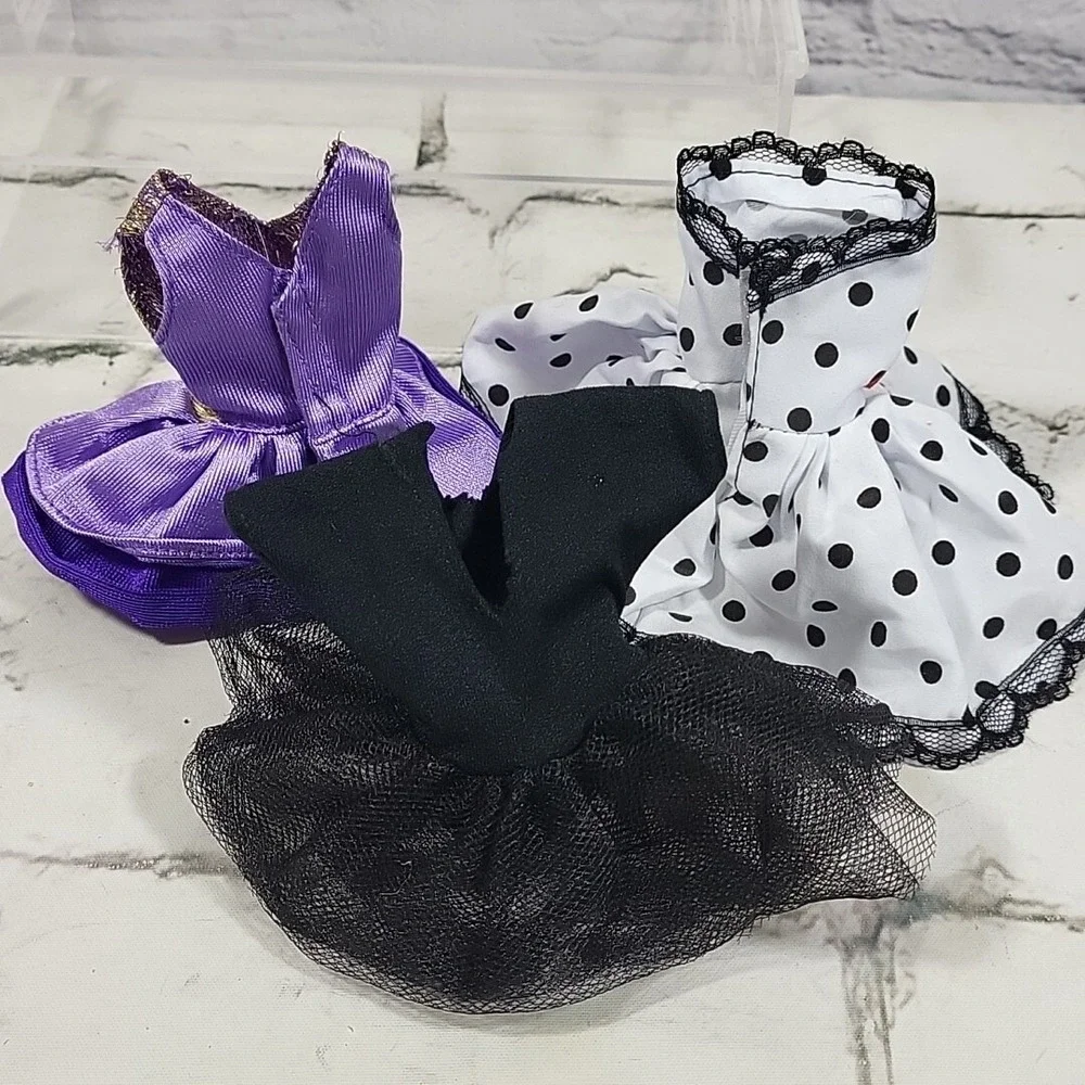 Barbie Doll Clothes Party Dresses Full Twirl Lot Of 3 With‎ 2 Pairs Shoes Heels